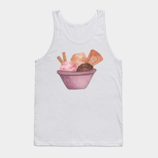 Ice cream watercolor Tank Top by GinaaArts